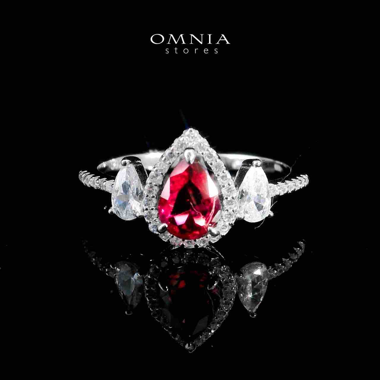Omnia Sundus Maroon Bridal Full Set in 925 Silver High Quality Simulated Diamonds