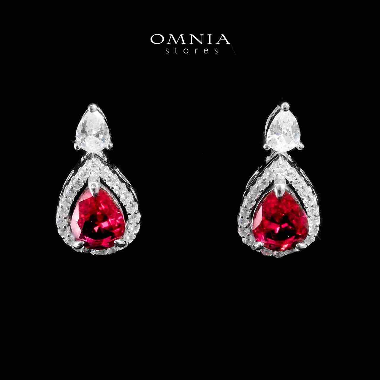 Omnia Sundus Maroon Bridal Full Set in 925 Silver High Quality Simulated Diamonds