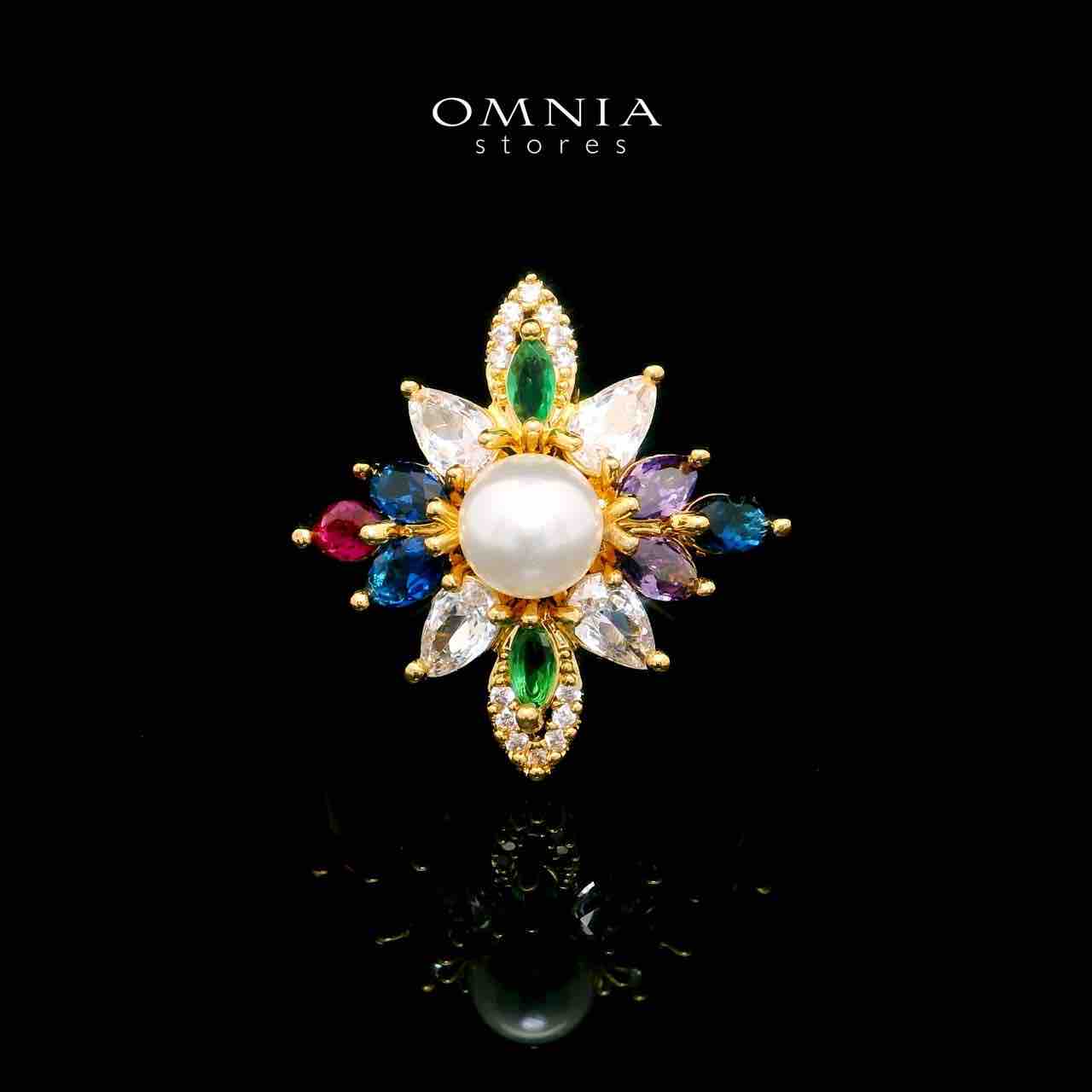 Omnia Safa Golden Multi Colored Bridal Long Chain Full Set in High Quality Zircon Stone Rhodium Plated