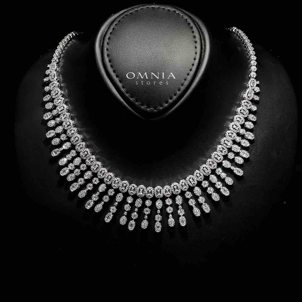 Omnia Leen White Luxury Bridal Full Set in High Quality Zircon Stone Rhodium Plated - OMNIASTORES UAE