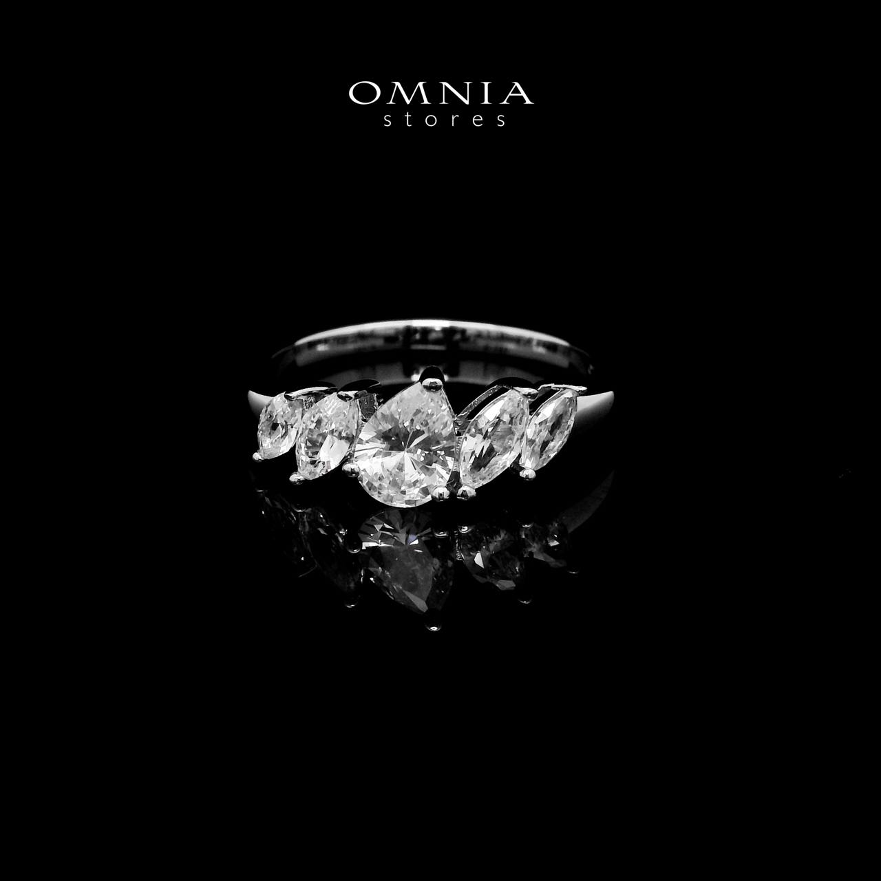 Lamiaa Glint White Ring In 925 Silver High Quality Simulated Diamonds - OMNIASTORES UAE