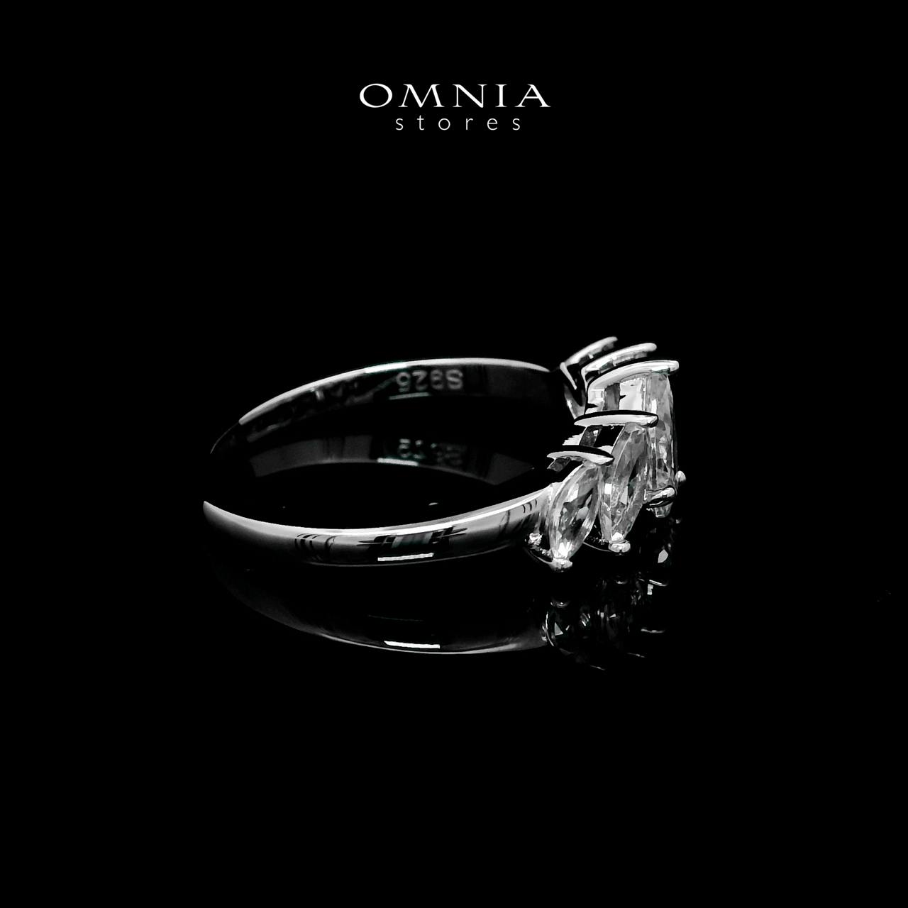 Lamiaa Glint White Ring In 925 Silver High Quality Simulated Diamonds - OMNIASTORES UAE