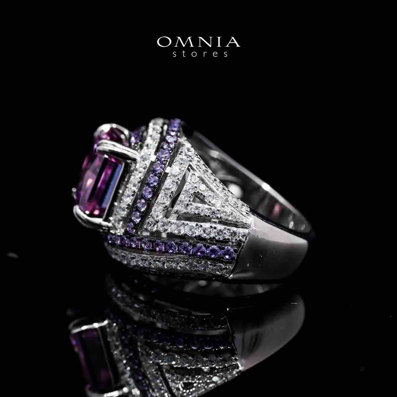 Asalaa Elegance Purple Ring in 925 Silver with High-Quality Simulated Diamonds