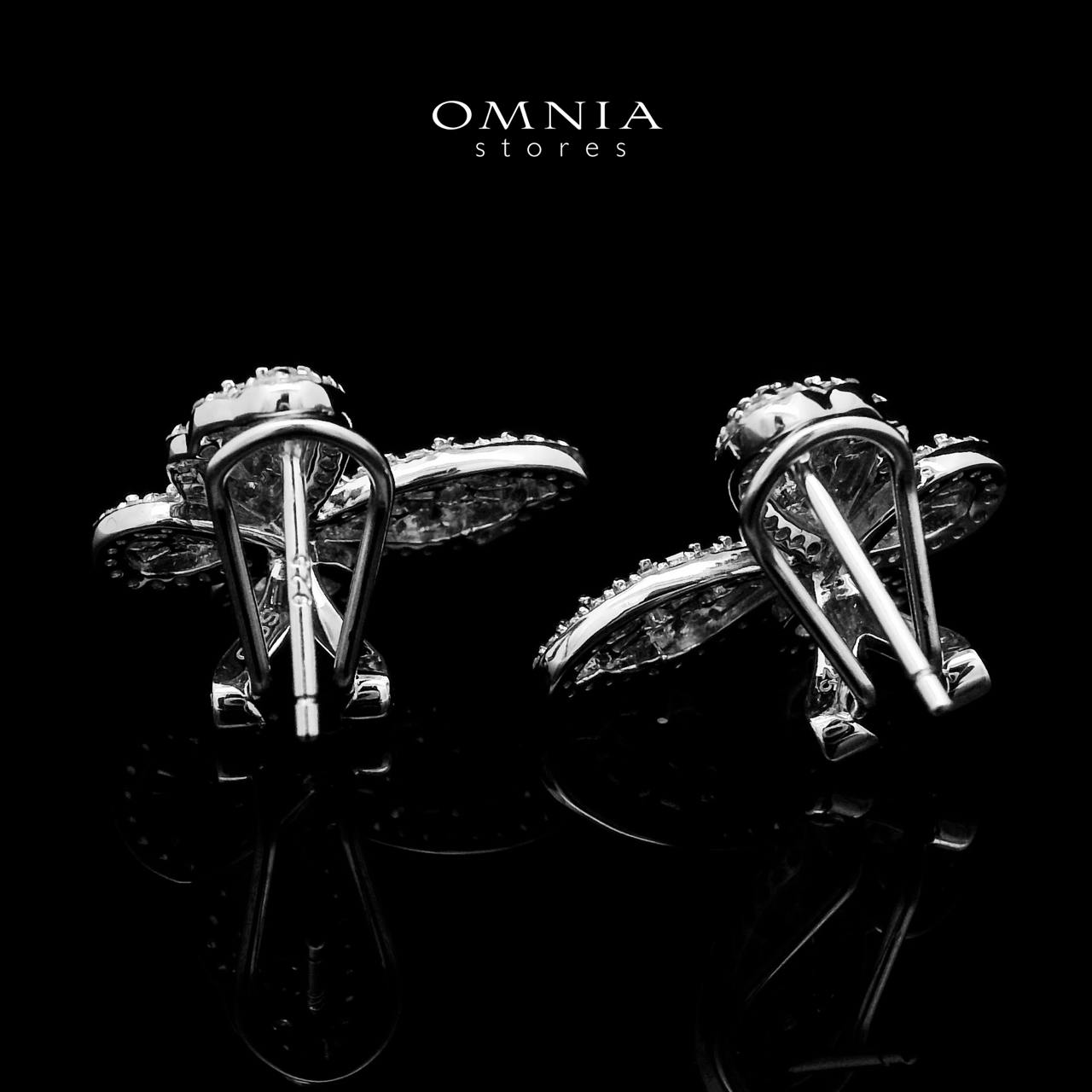 Shereen Butterfly Clip Earrings In 925 Silver High Quality Simulated Diamonds