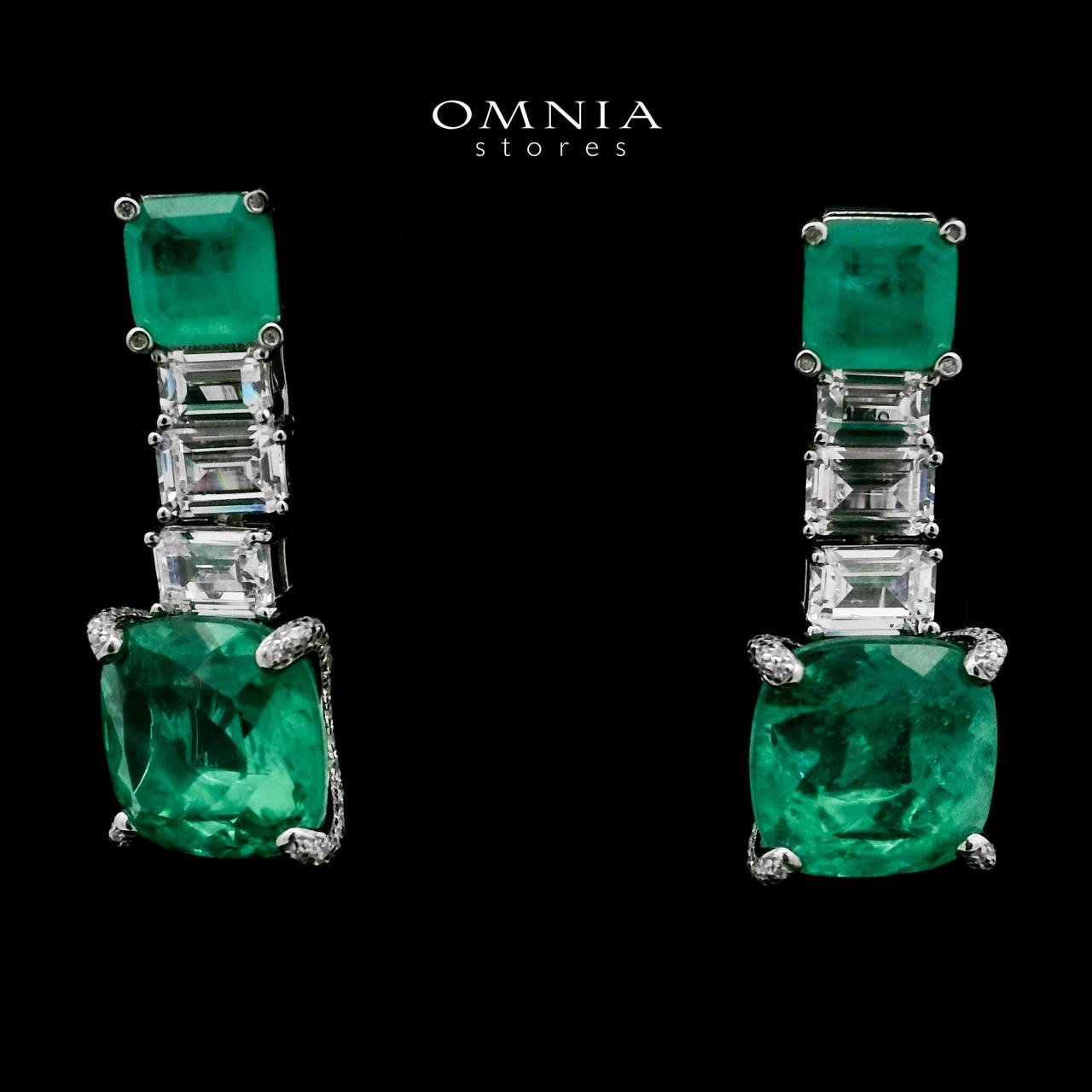 Shaimaa Turquoise Drop Earrings In 925 Silver High Quality Simulated Diamonds