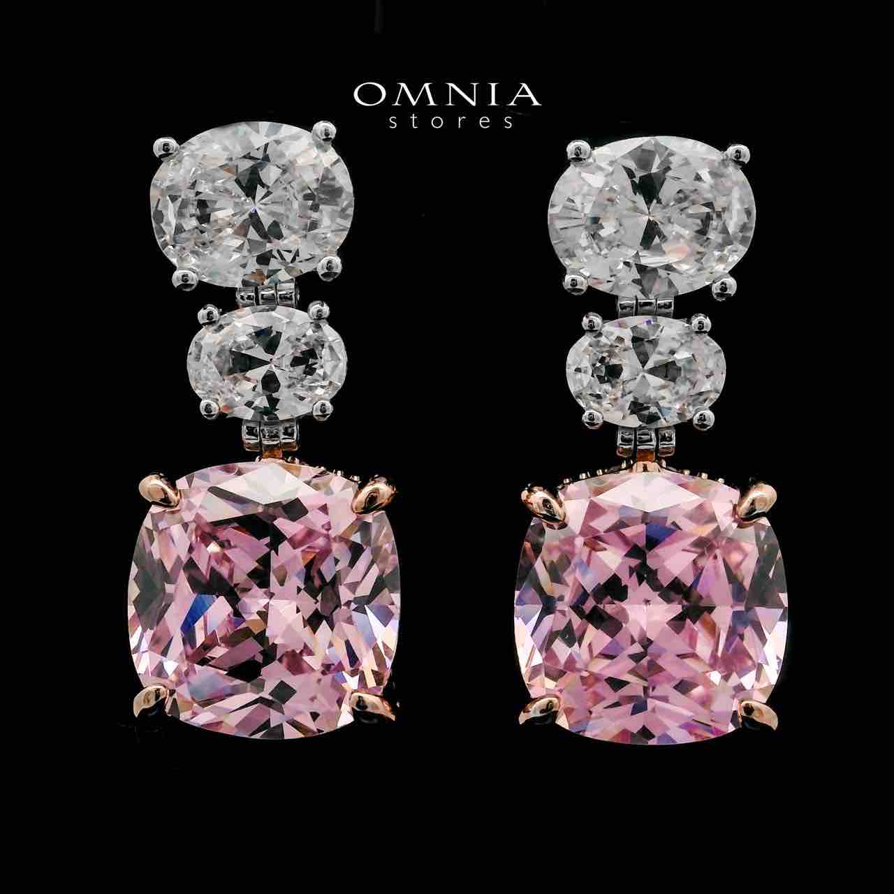 Shadia Pink Earrings In 925 Silver High Quality Simulated Diamonds - OMNIASTORES UAE