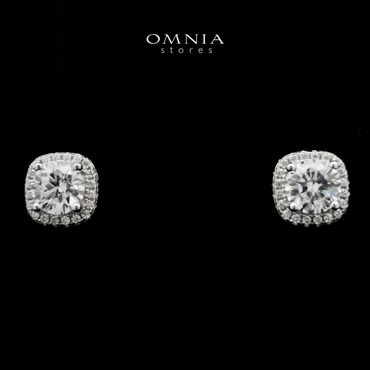 Thuraya Stud Earrings In 925 Silver High Quality Simulated Diamonds