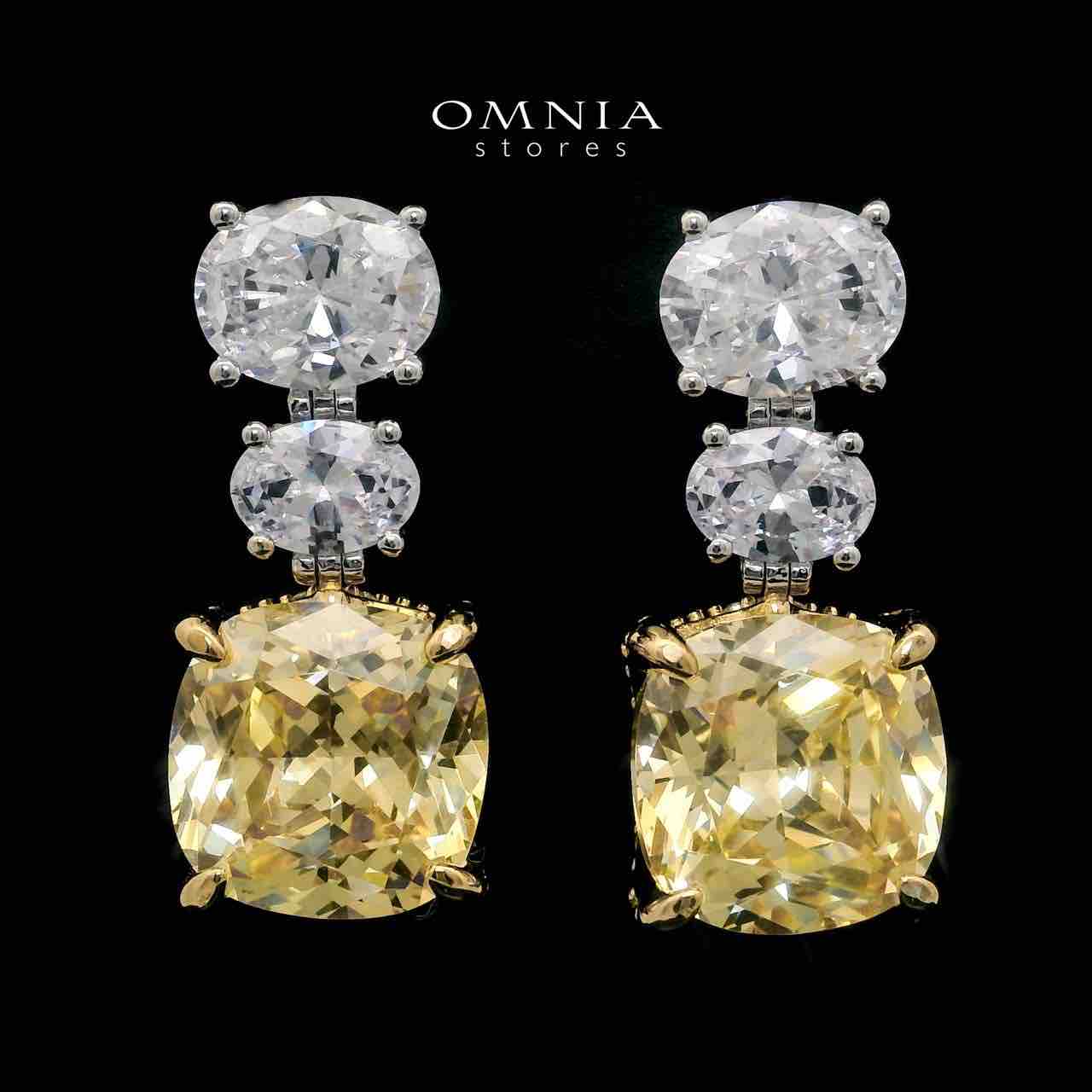 Shadia Yellow Earrings In 925 Silver High Quality Simulated Diamonds - OMNIASTORES UAE