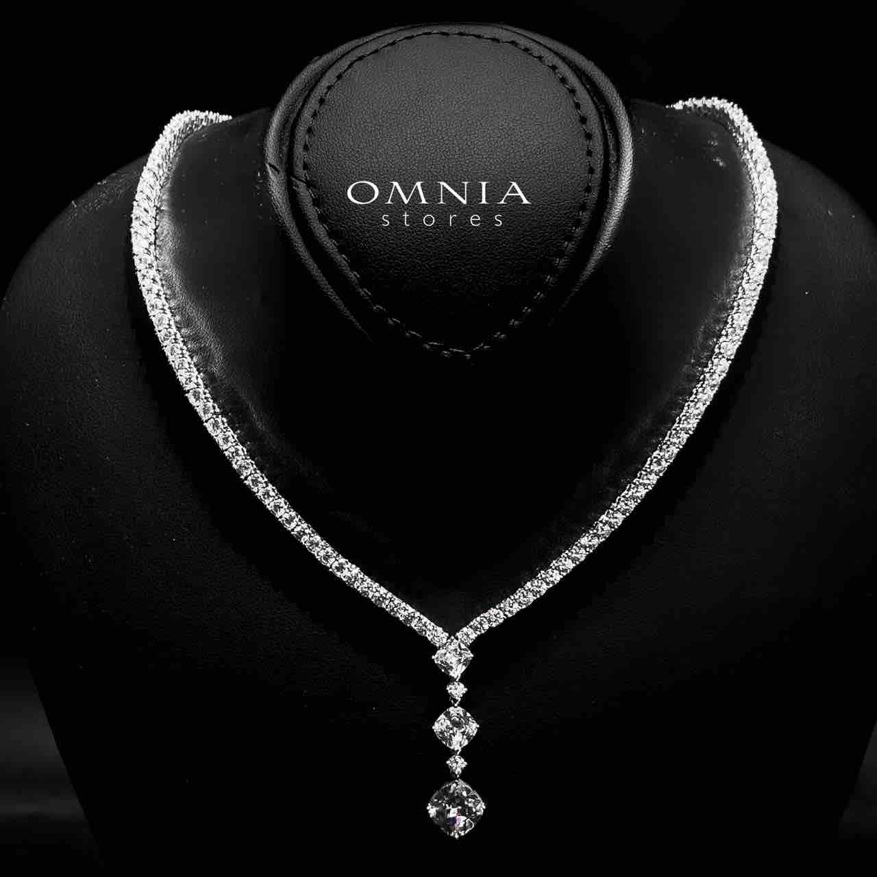 Omnia Baran White Bridal Full Set in High Quality Zircon Stone in Rhodium Plated - OMNIASTORES UAE