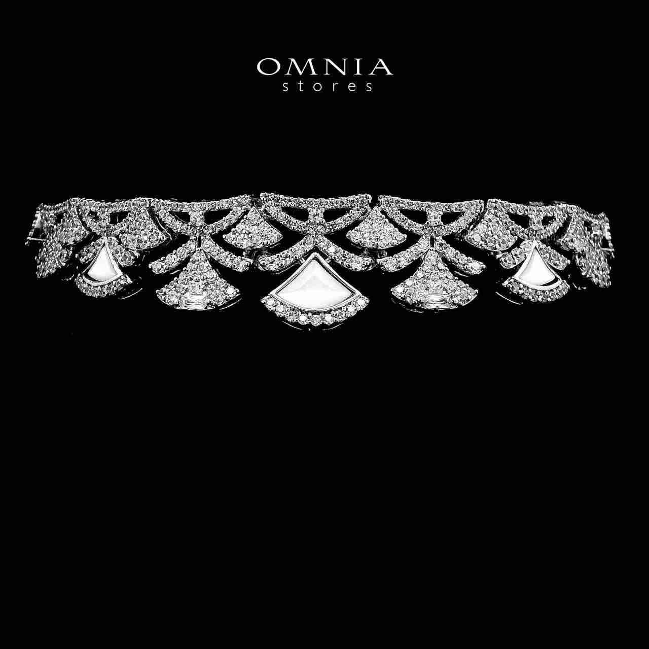 Omnia Bita White Bridal Full Set in High Quality Zircon Stone in Rhodium Plated - OMNIASTORES UAE