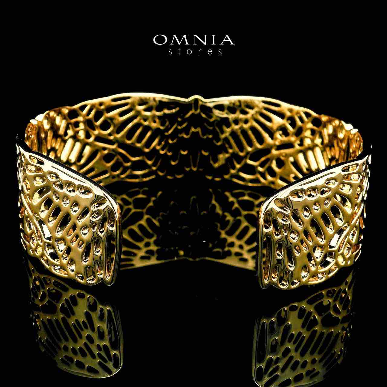 Firoozeh Gold Plated Bangle in High Quality Zircon Stone in Rhodium Plated