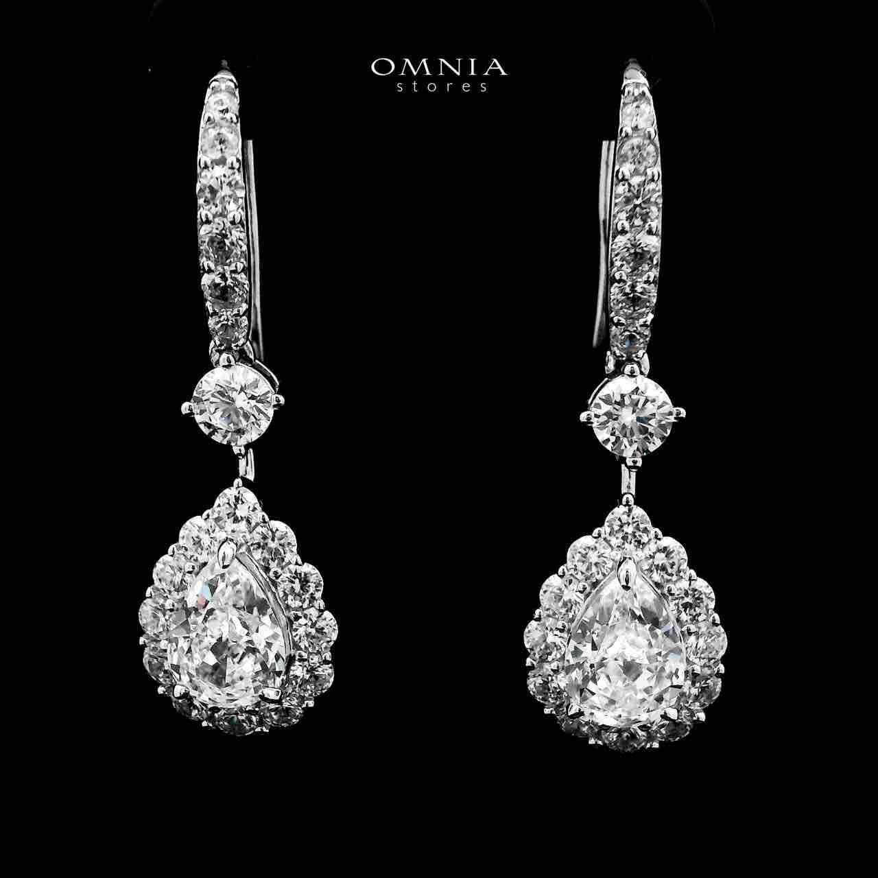 Mahnaz Drop Earrings In 925 Silver Certified High Quality Lab Grown Stones - OMNIASTORES UAE