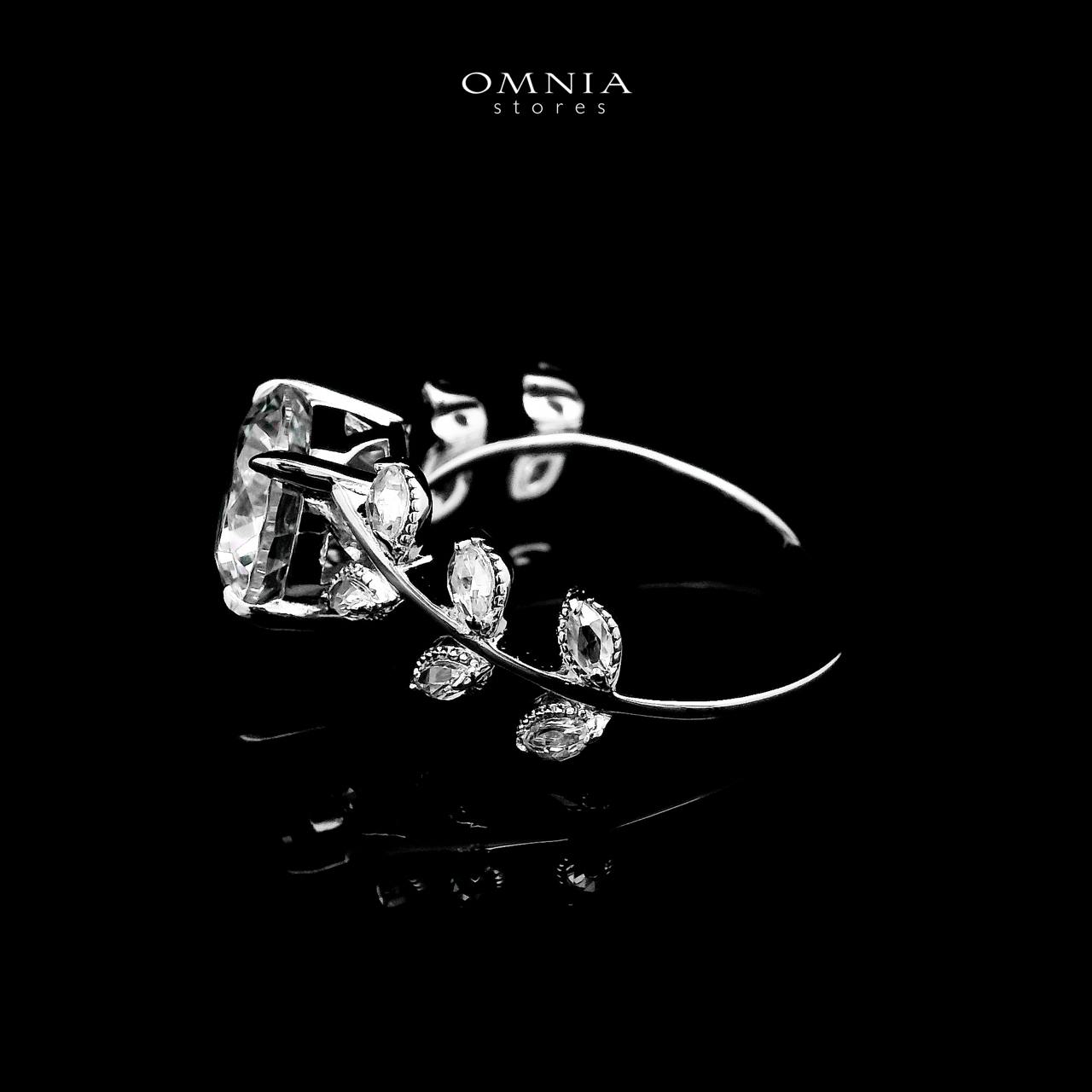Negar White Ring In 925 Silver Certified High Quality Lab Grown Stones - OMNIASTORES UAE