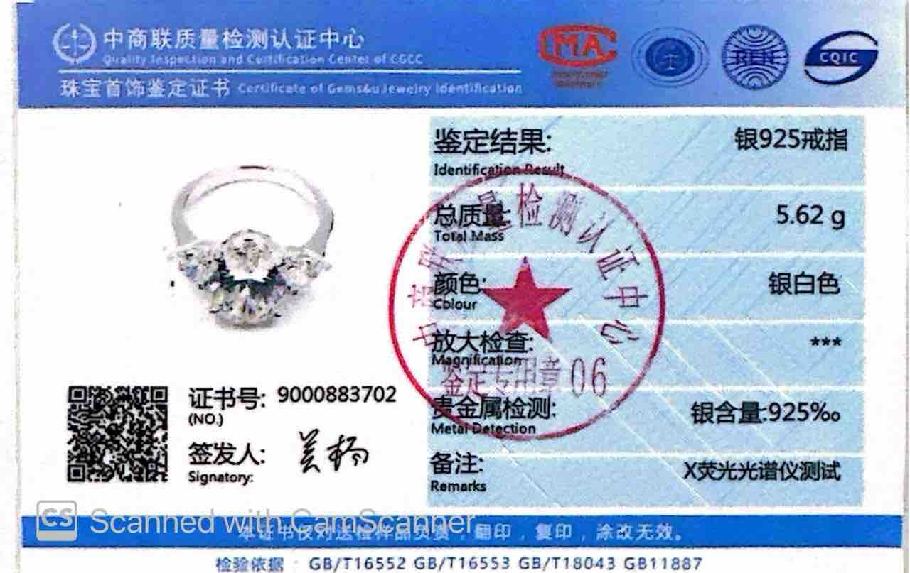 Noushin White Ring In 925 Silver Certified High Quality Lab Grown Stones