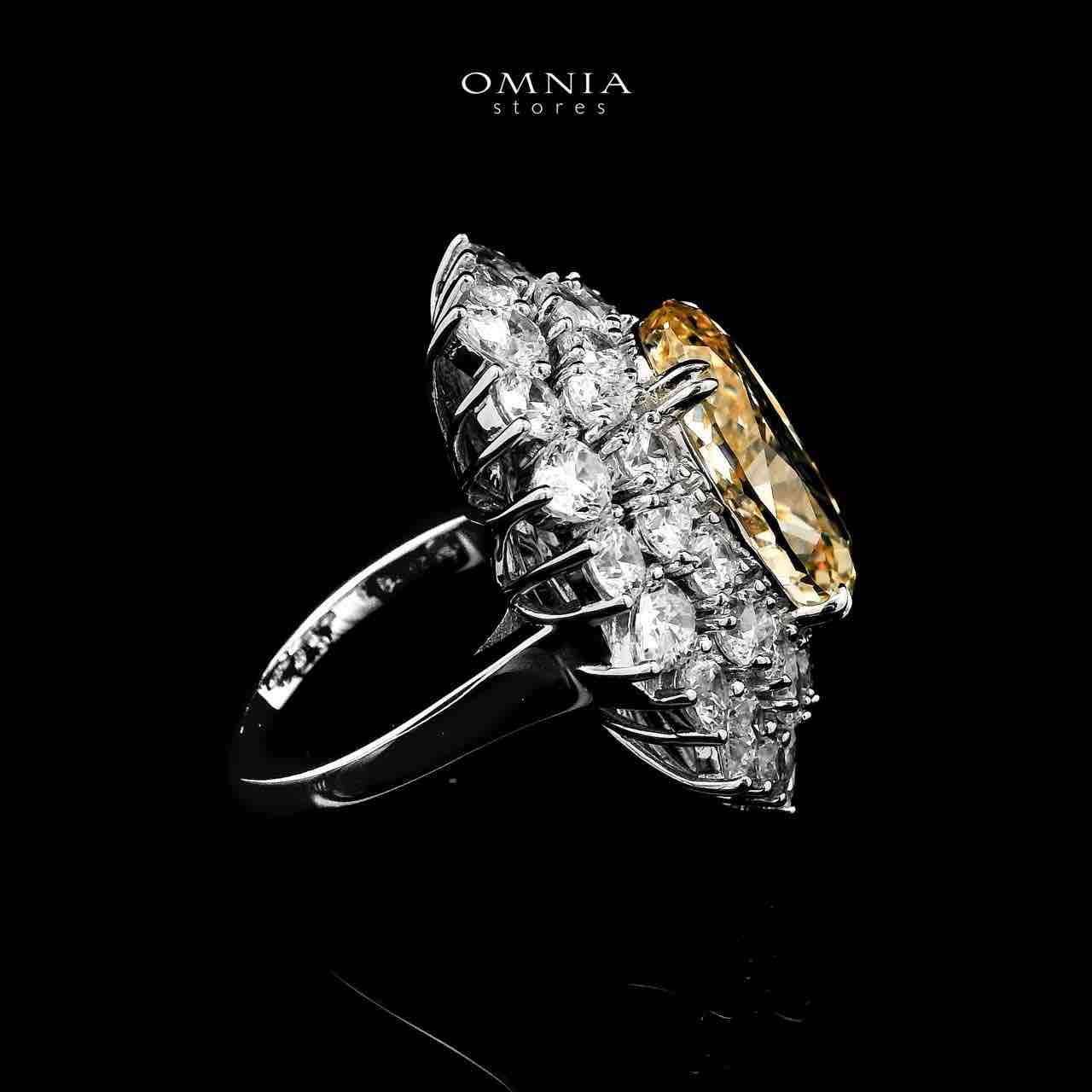 Marjan Sunflower Yellow Ring In 925 Silver Certified High Quality Lab Grown Stones - OMNIASTORES UAE