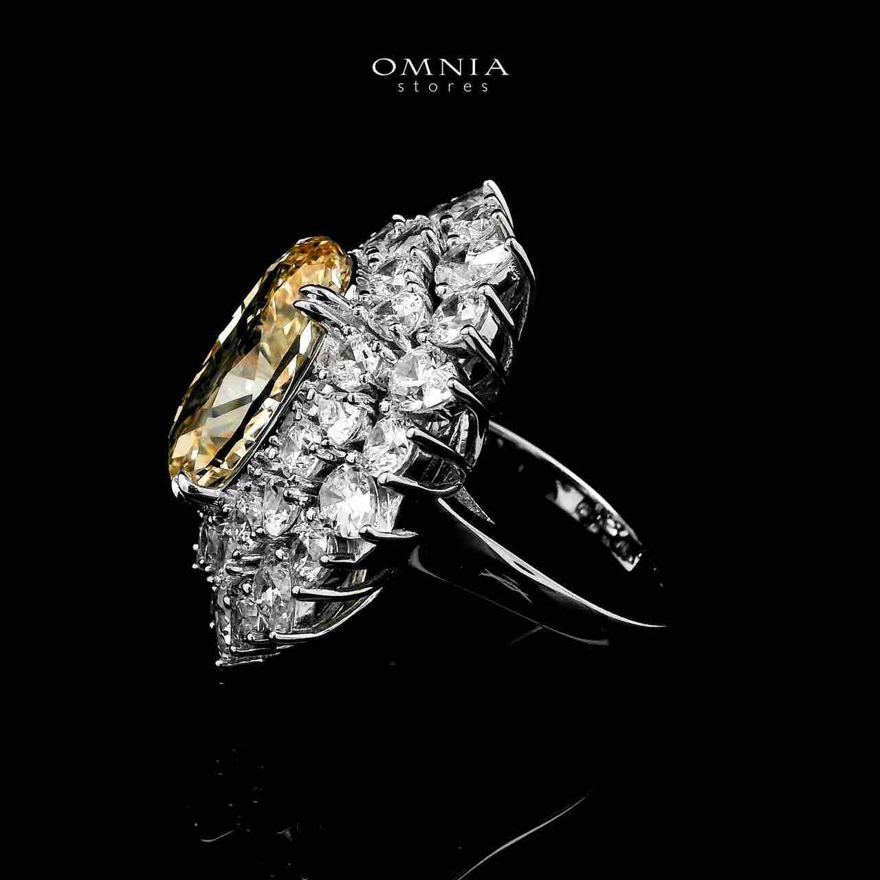 Marjan Sunflower Yellow Ring In 925 Silver Certified High Quality Lab Grown Stones - OMNIASTORES UAE