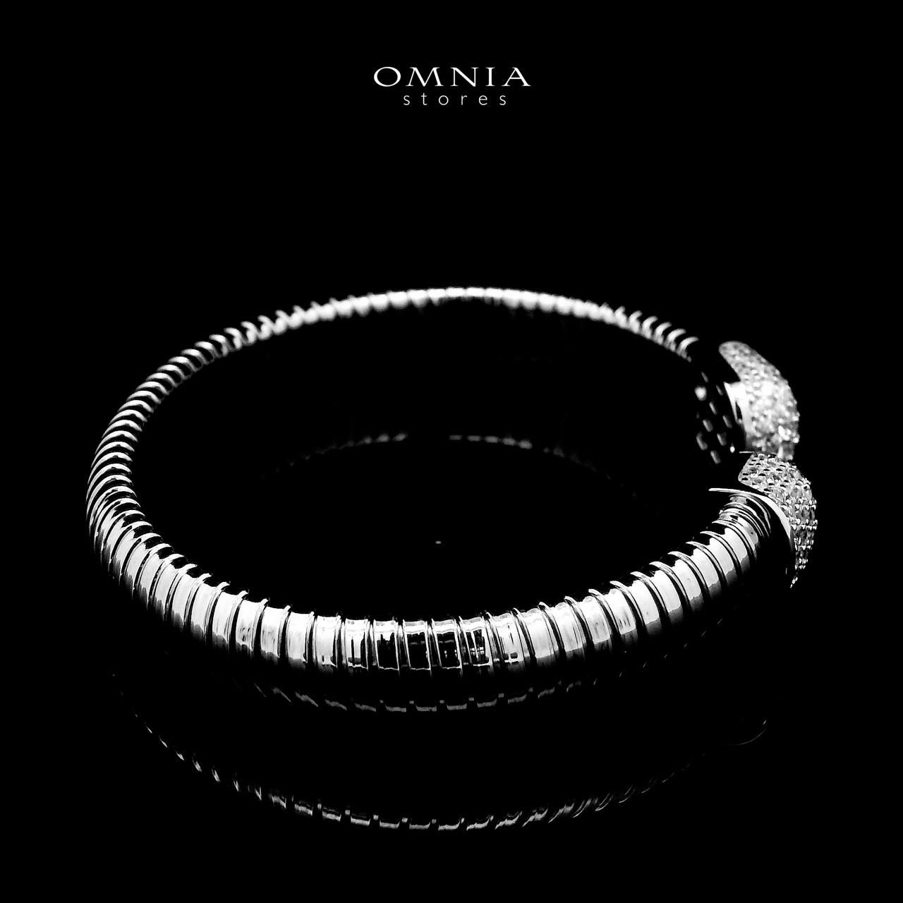 Omnia Ghida Silver Bracelet in 925 Silver with High-Quality Simulated Diamonds - OMNIASTORES UAE
