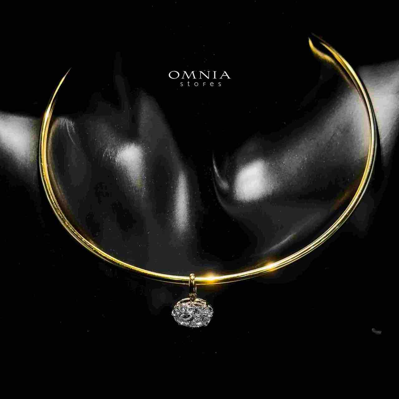 Omnia Rafif Golden Necklace In 925 Silver High Quality Certified Lab Crafted Stones