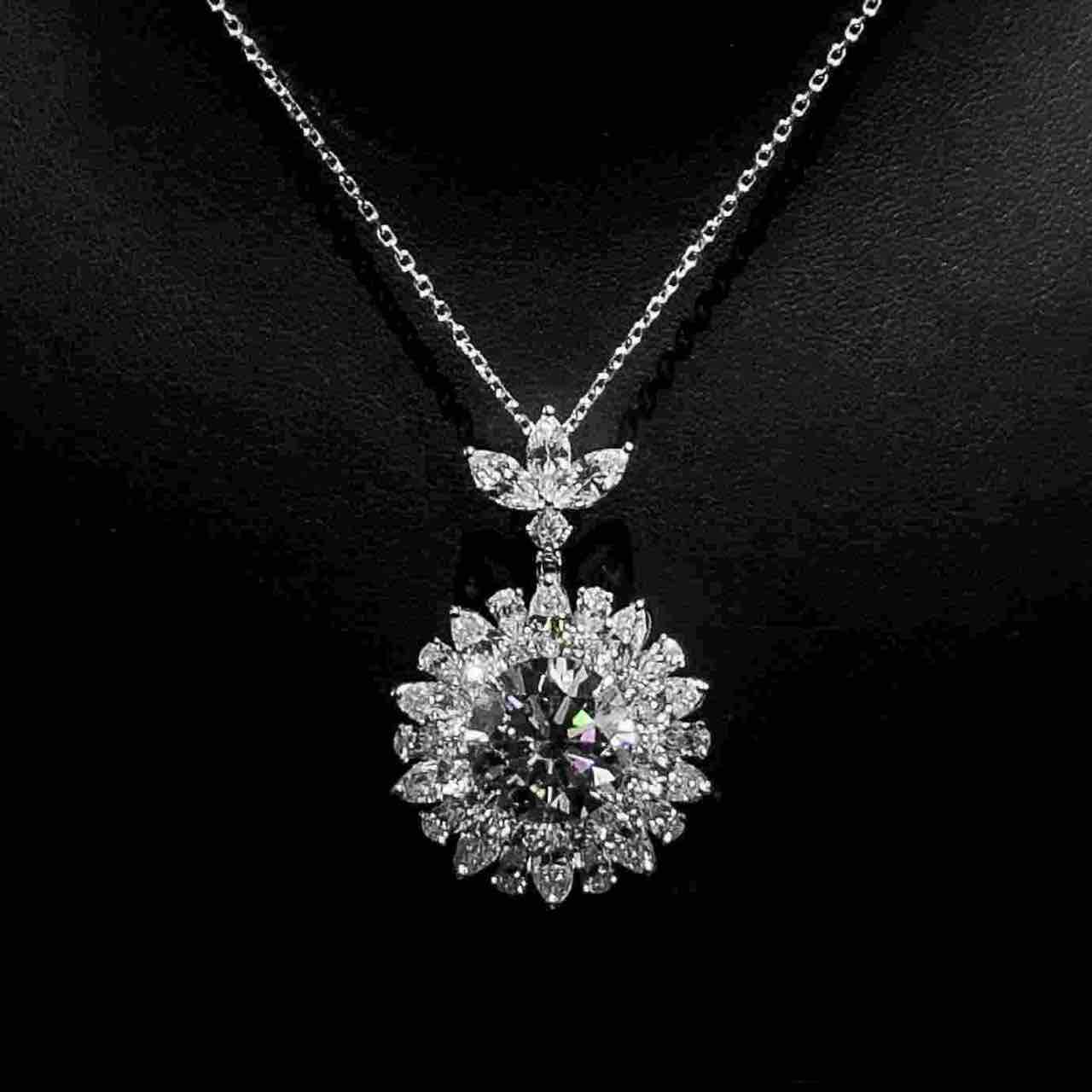 Omnia Juman Silver Necklace In 925 Silver Certified High Quality Lab Grown Stones - OMNIASTORES UAE