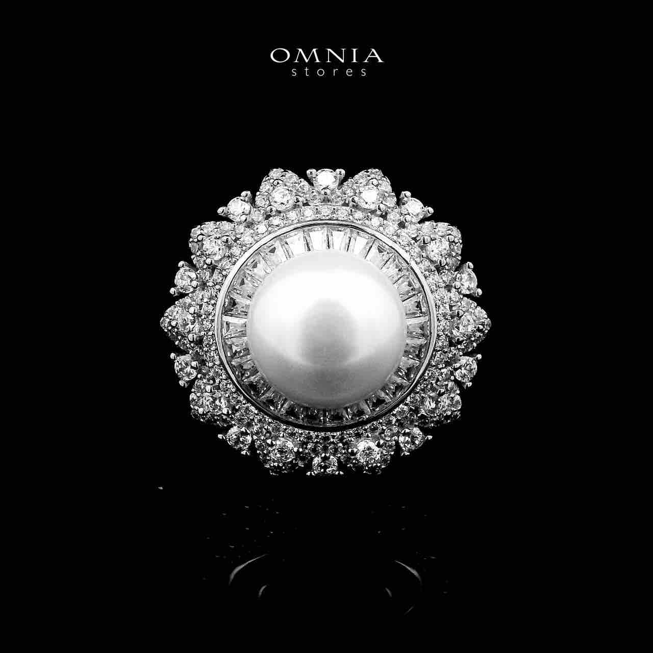 Omnia Yamama Silver Necklace, Earrings and Ring Set In 925 Silver High Quality Simulated Diamonds - OMNIASTORES UAE