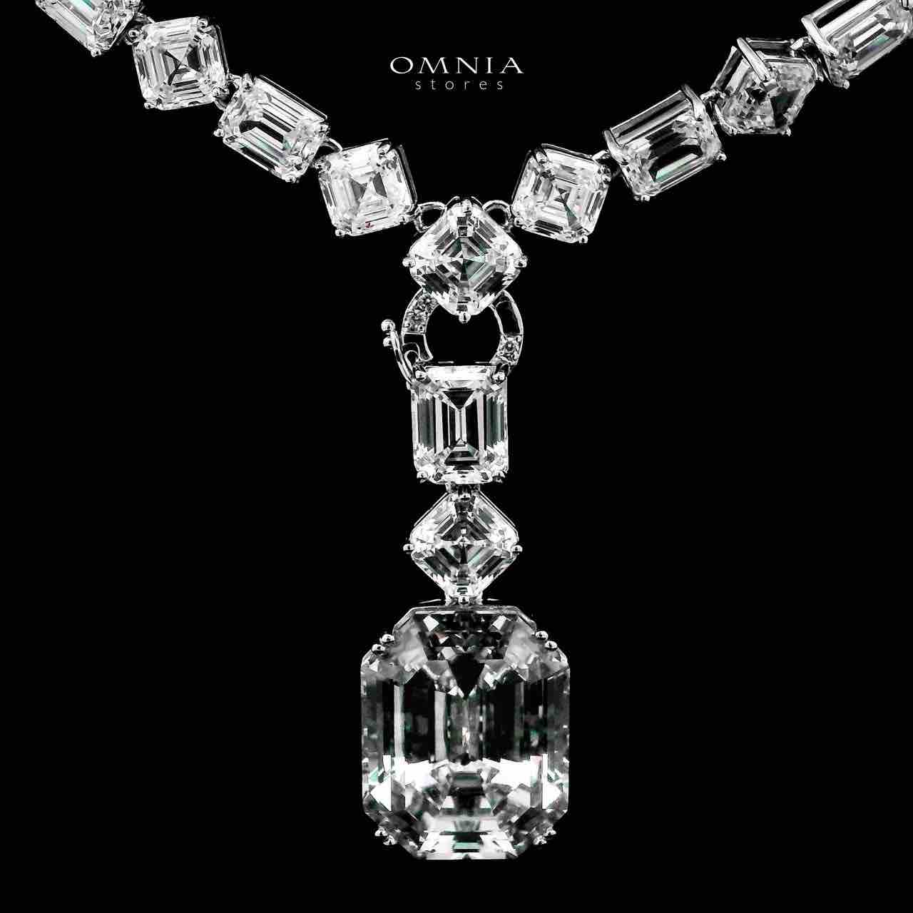 Omnia Zimal Silver Necklace In 925 Silver Certified High Quality Lab Grown Stones - OMNIASTORES UAE