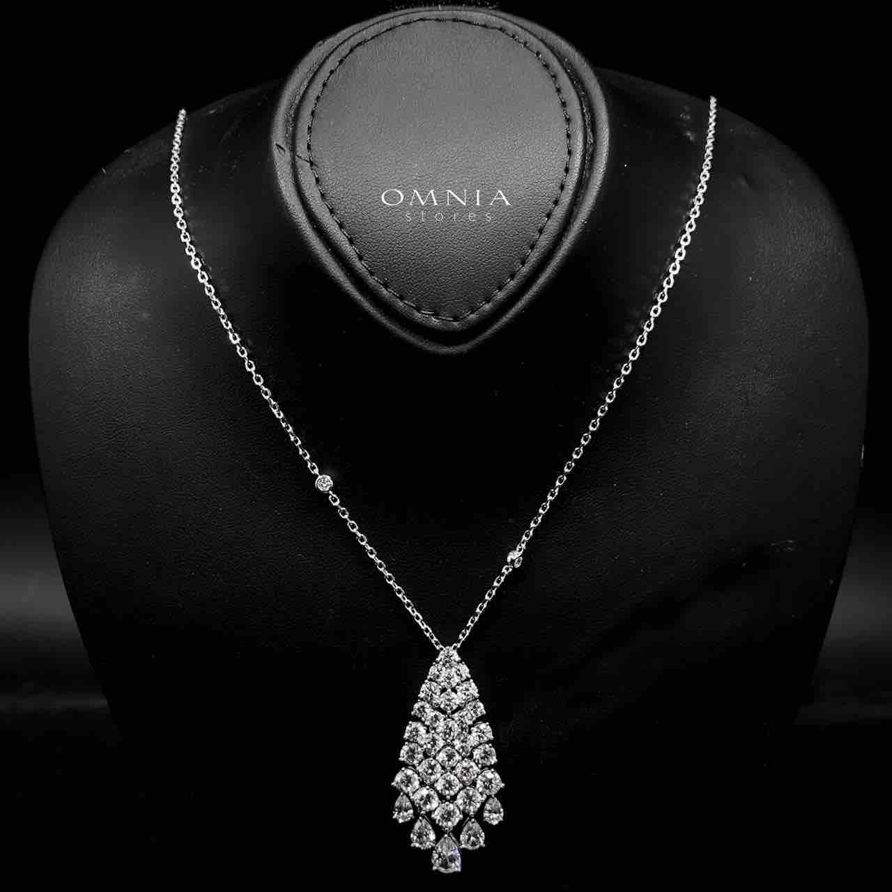 Omnia Taslima Silver Necklace In 925 Silver Certified High Quality Lab Grown Stones - OMNIASTORES UAE