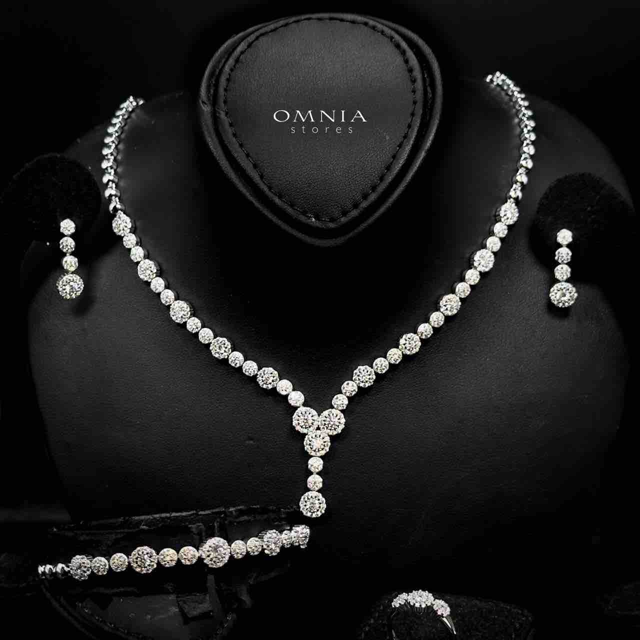 Omnia Salha White Bridal Full Set in 925 Silver High Quality Simulated Diamonds - OMNIASTORES UAE