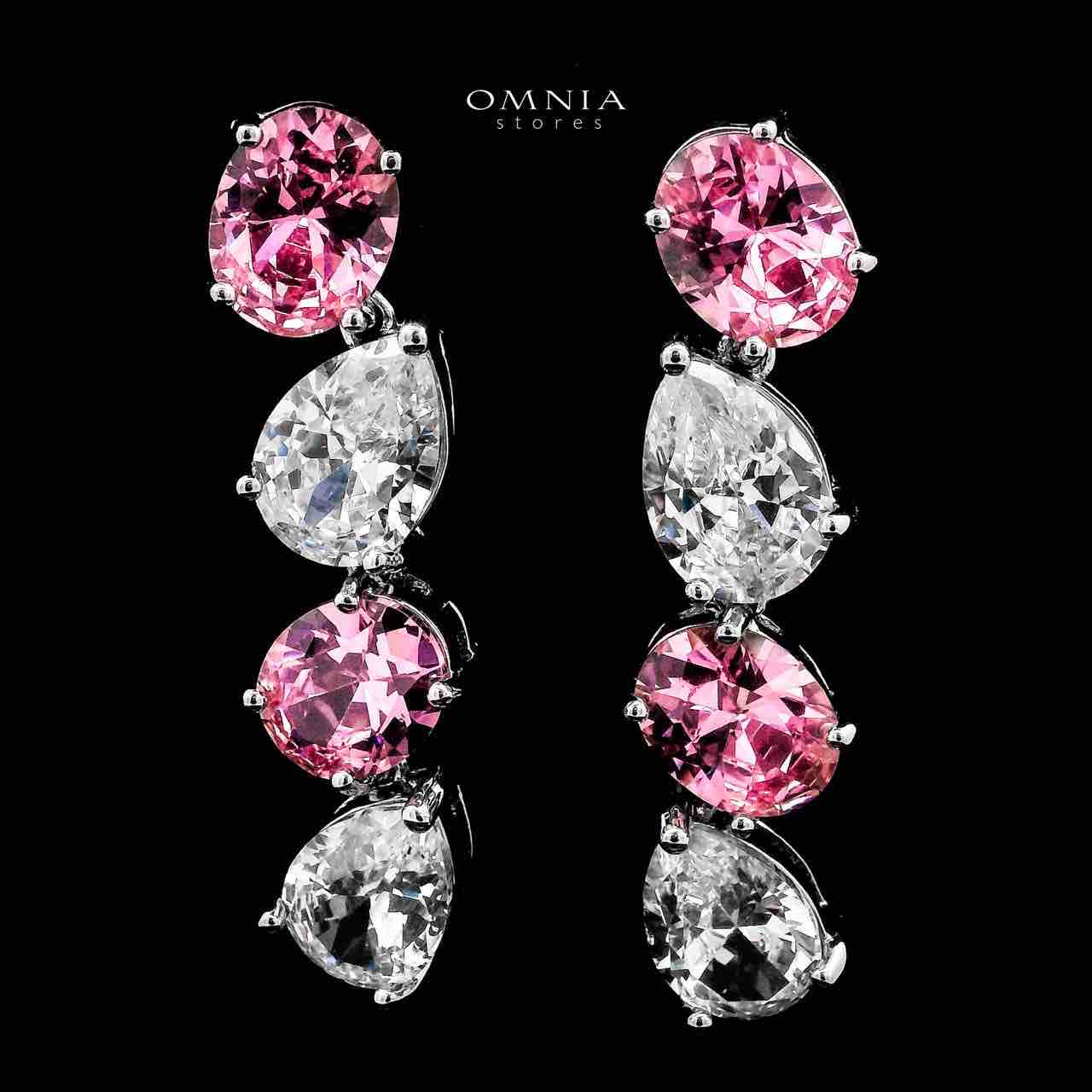 Omnia Lamia White And Pink Bridal Full Set with High-Quality Simulated Diamonds Rhodium Plated ( 16cm Only availabe in KSA) - OMNIASTORES UAE