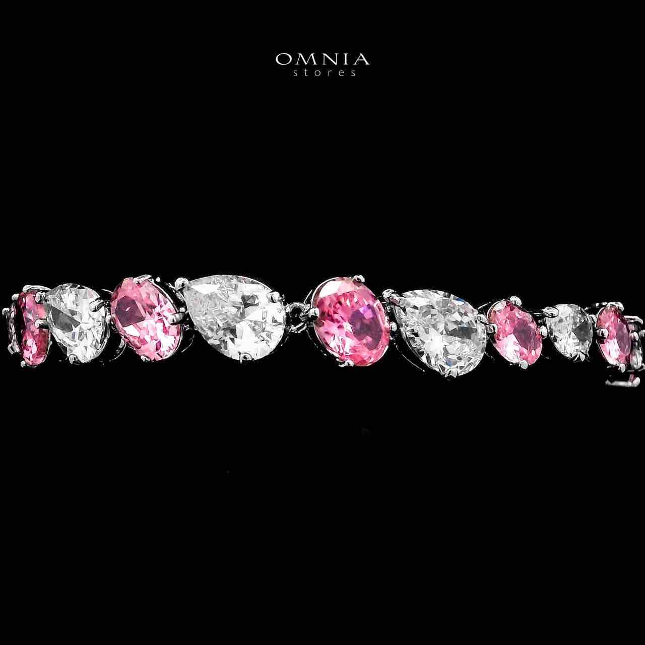 Omnia Lamia White And Pink Bridal Full Set with High-Quality Simulated Diamonds Rhodium Plated ( 16cm Only availabe in KSA) - OMNIASTORES UAE