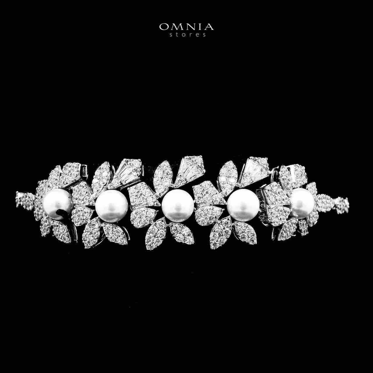 Omnia Maissa Bridal Full Set Accessories in High Quality Zircon Stone in Rhodium Plated - OMNIASTORES UAE
