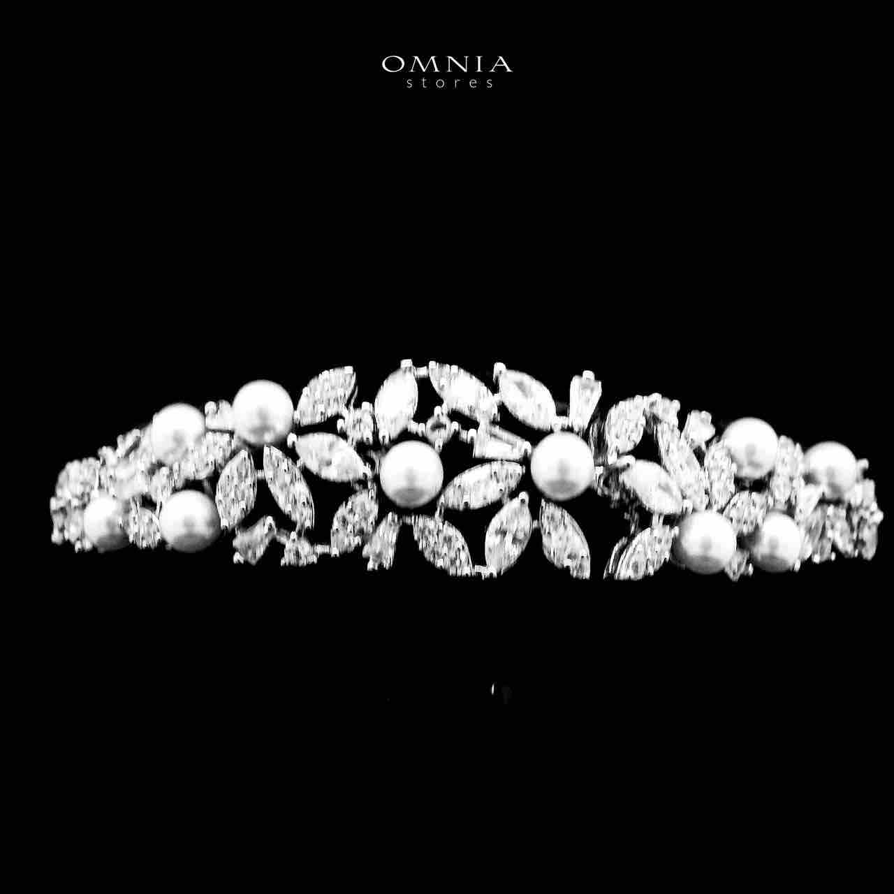 Omnia Fadwa Bridal Full Set Accessories in High Quality Zircon Stone Rhodium Plated - OMNIASTORES UAE