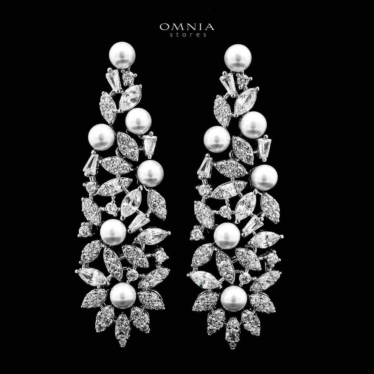 Omnia Fadwa Bridal Full Set Accessories in High Quality Zircon Stone Rhodium Plated - OMNIASTORES UAE