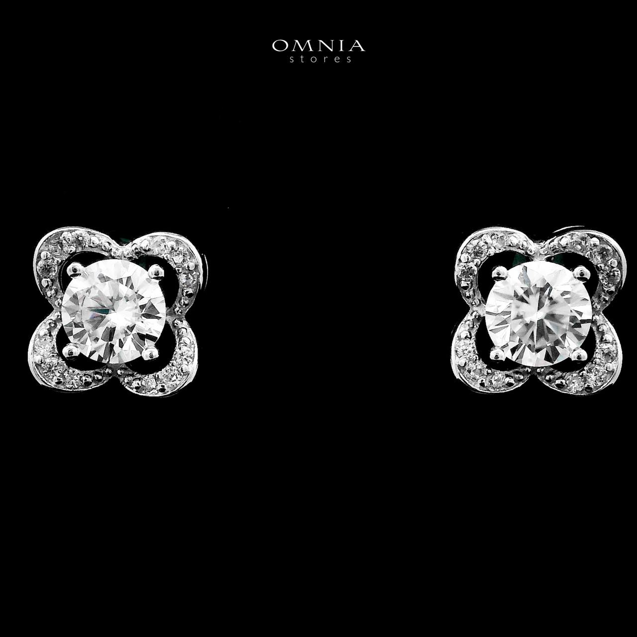 Omnia Bianca Earrings in 925 Silver with High-Quality Moissanite Stones - OMNIASTORES UAE