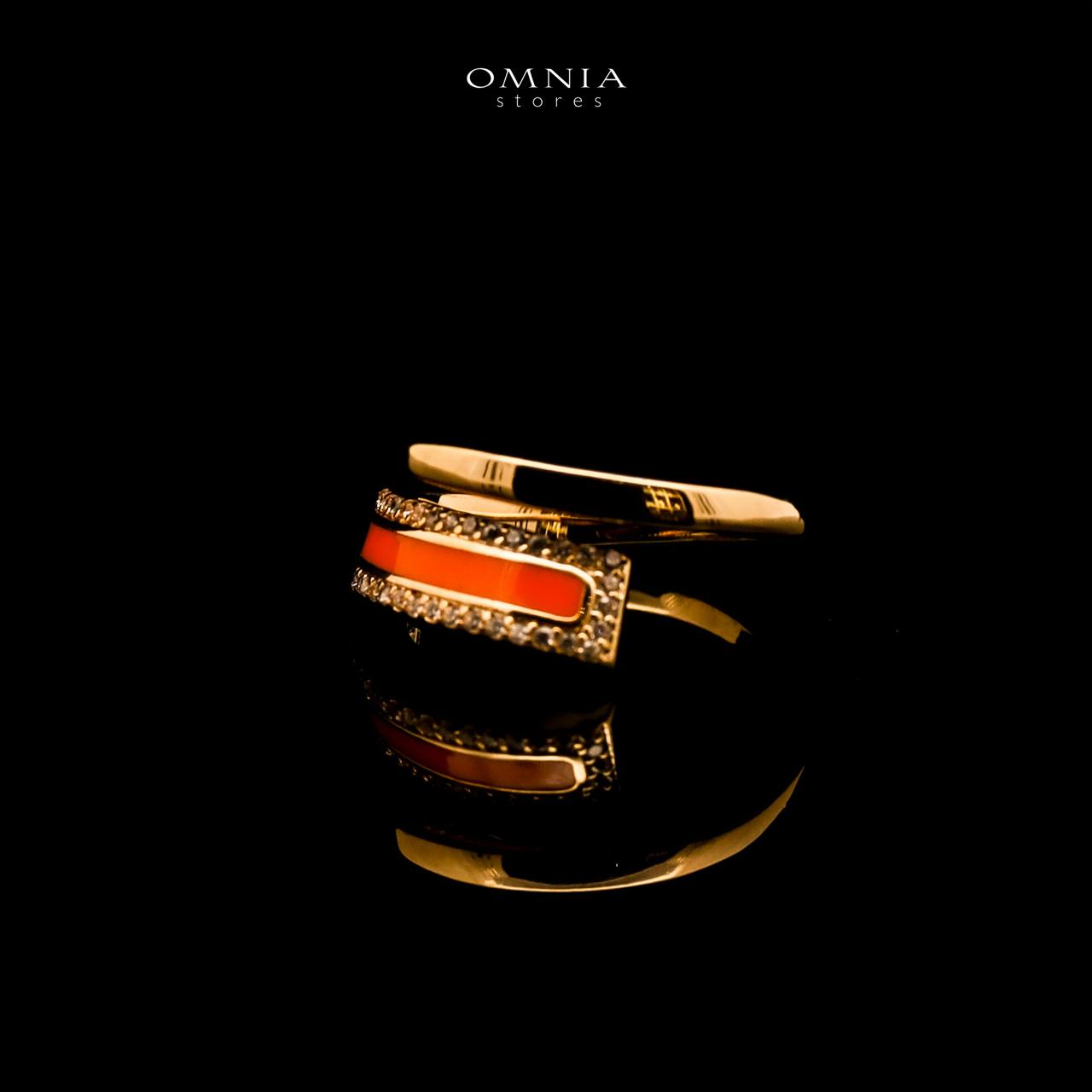 Omnia Iqlim Golden Bangle and Ring With Rhodium Plated In High Quality Zircon Stone - OMNIASTORES UAE