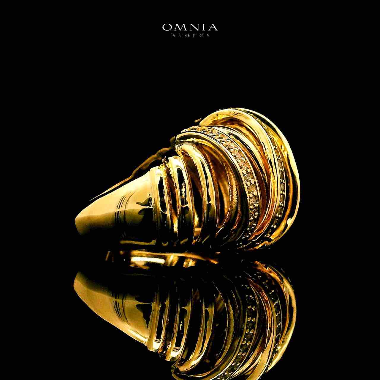 Omnia Zarifa 18k Gold Plated Ring With Rhodium Plated In High Quality Zircon Stone - OMNIASTORES UAE