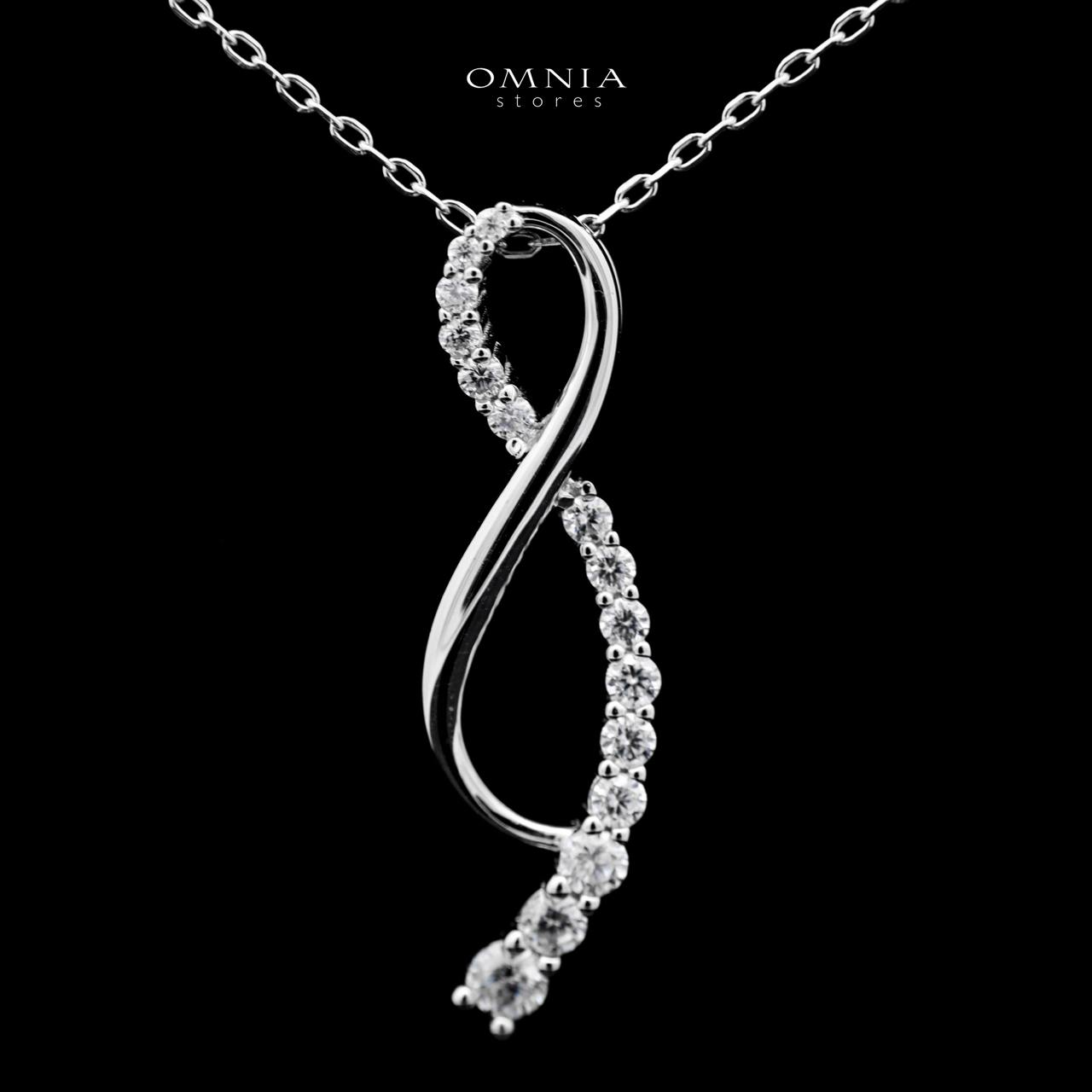 Omnia Tajreed Pendant Necklace 925 Silver in High Quality White Moissanite Stones - OMNIASTORES UAE