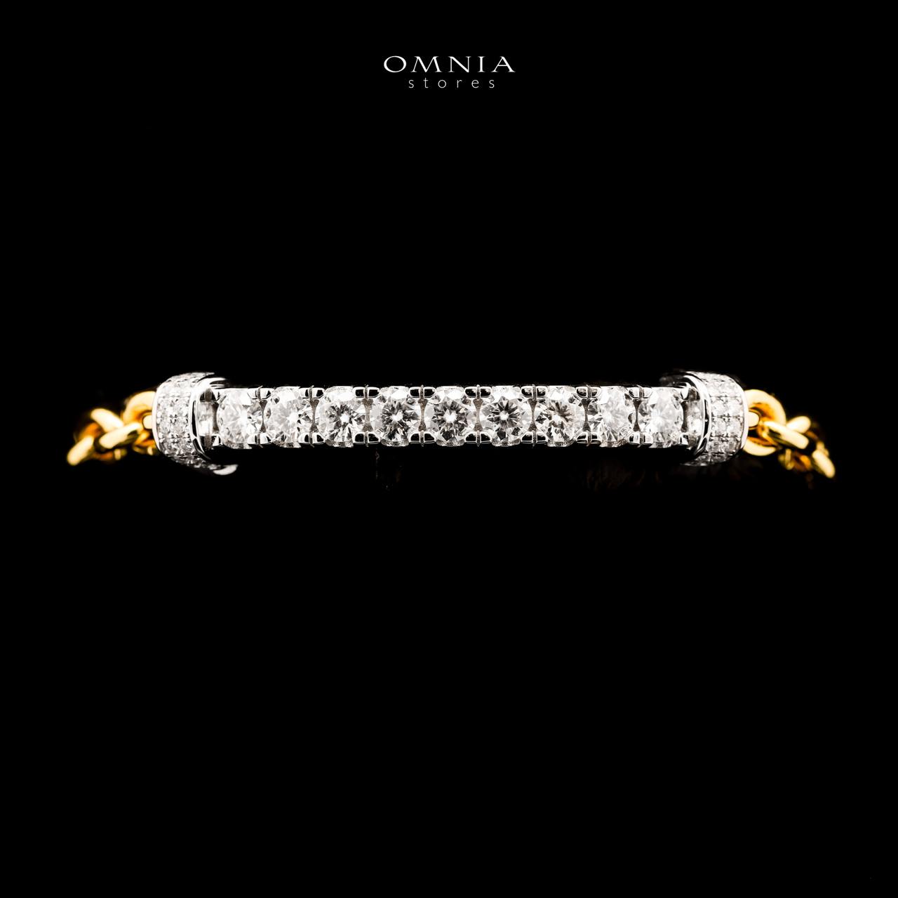 Omnia Wahaj  Golden White Bracelet 925 Silver in GRA Certifited High Quality White Moissanite Stones - OMNIASTORES UAE
