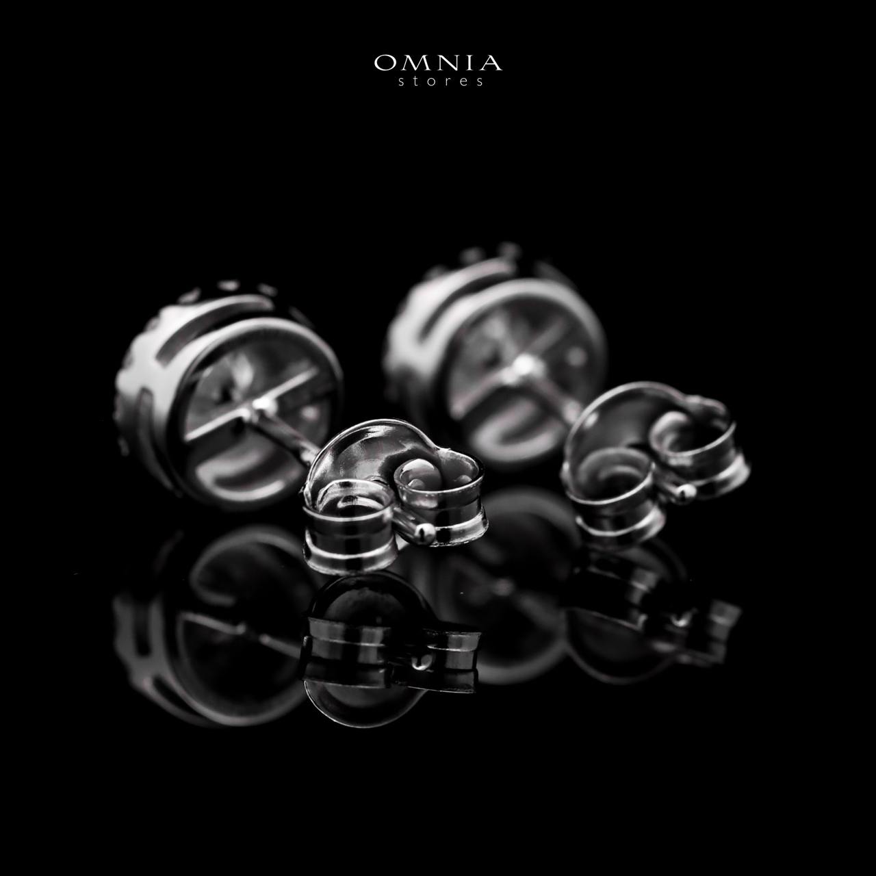 Omnia Basira Silver Stud Earrings 925 Silver in GRA Certifited High Quality White Moissanite Stones - OMNIASTORES UAE