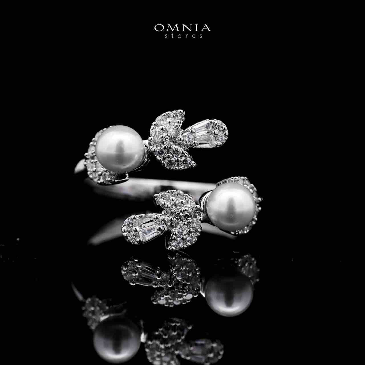 Omnia Samarah Bridal White Pearl Full Set in High Quality Zircon Stone Rhodium Plated - OMNIASTORES UAE