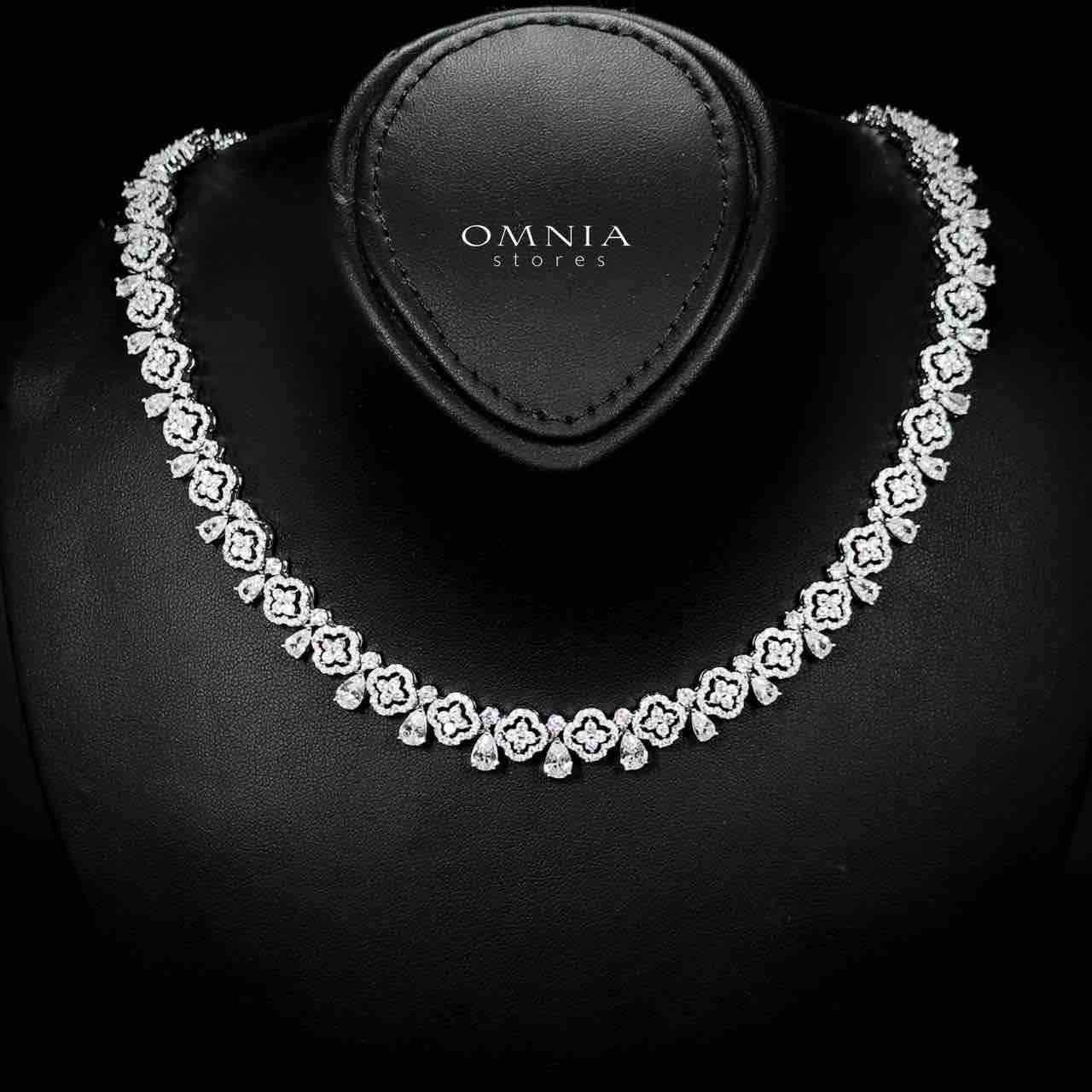 Omnia Miraal Bridal White Full Set in High Quality Zircon Stone Rhodium Plated - OMNIASTORES UAE