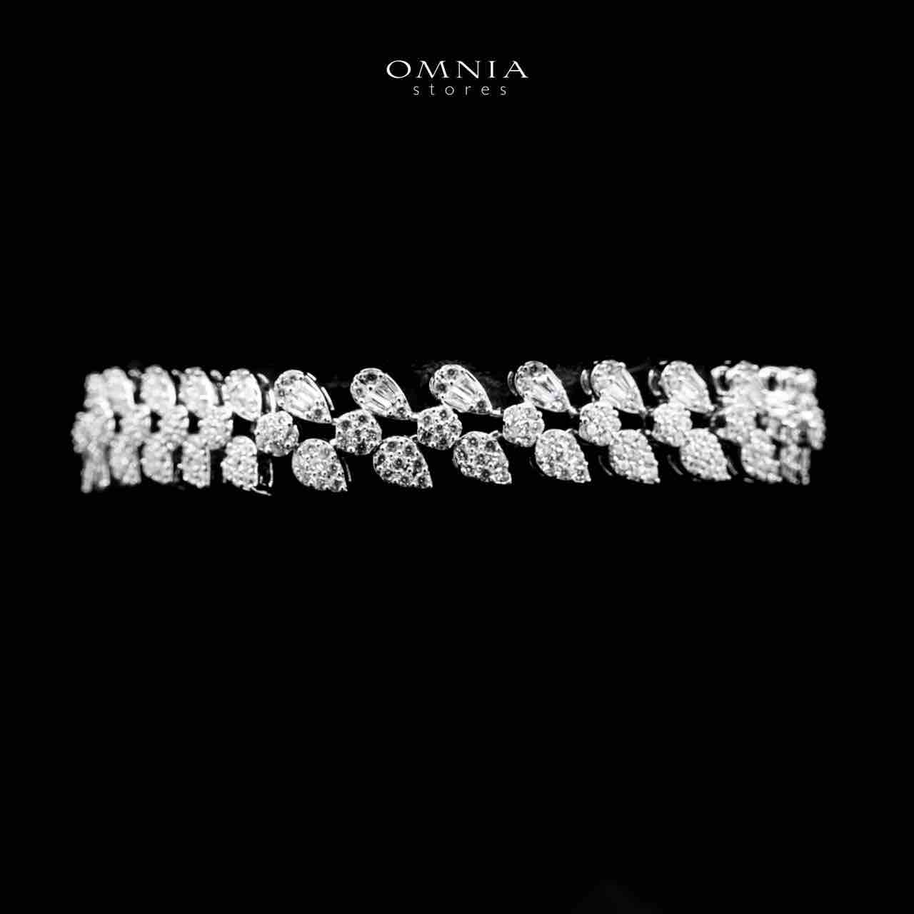 Omnia Amirat White Bridal Full Set in High Quality Zircon Stone in Rhodium Plated