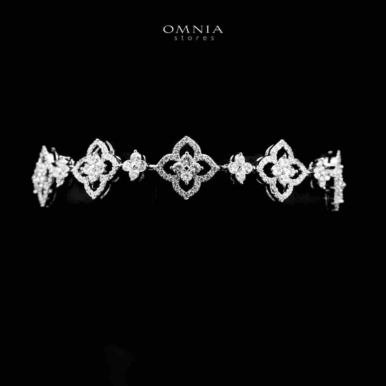 Omnia Daniah White Bridal Full Set in High Quality Zircon Stone in Rhodium Plated - OMNIASTORES UAE
