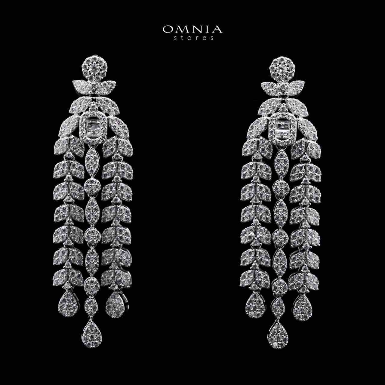 Omnia Fareeda White Bridal Full Set in High Quality Zircon Stone in Rhodium Plated - OMNIASTORES UAE