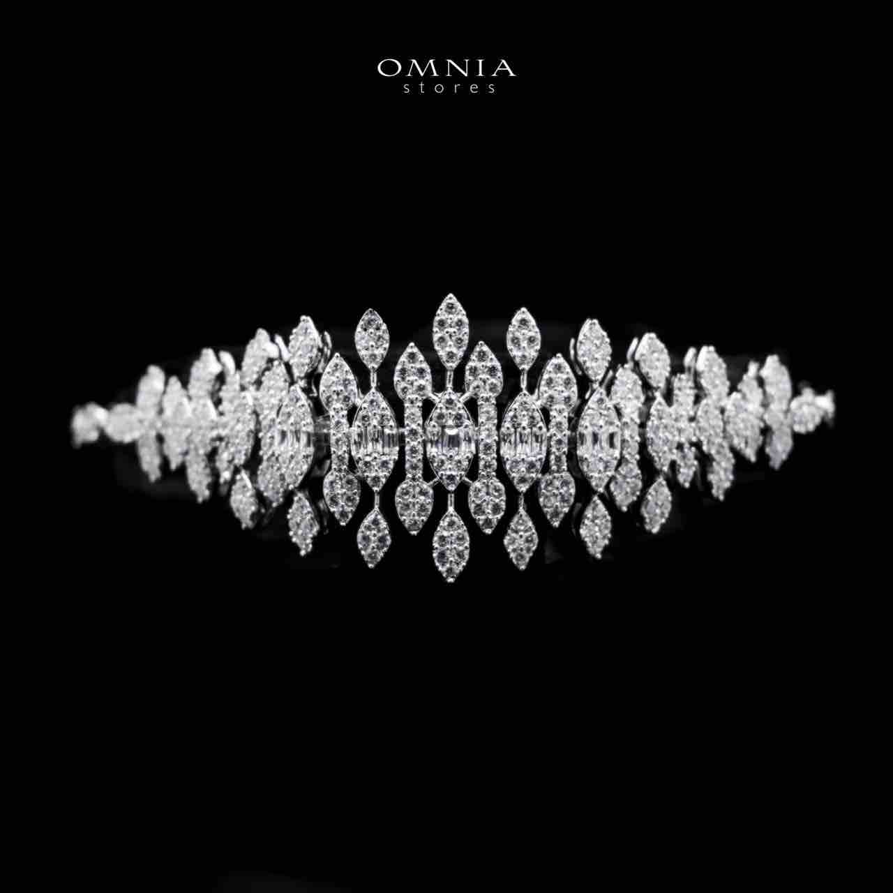 Omnia Calila White Bridal Full Set in High Quality Zircon Stone in Rhodium Plated - OMNIASTORES UAE