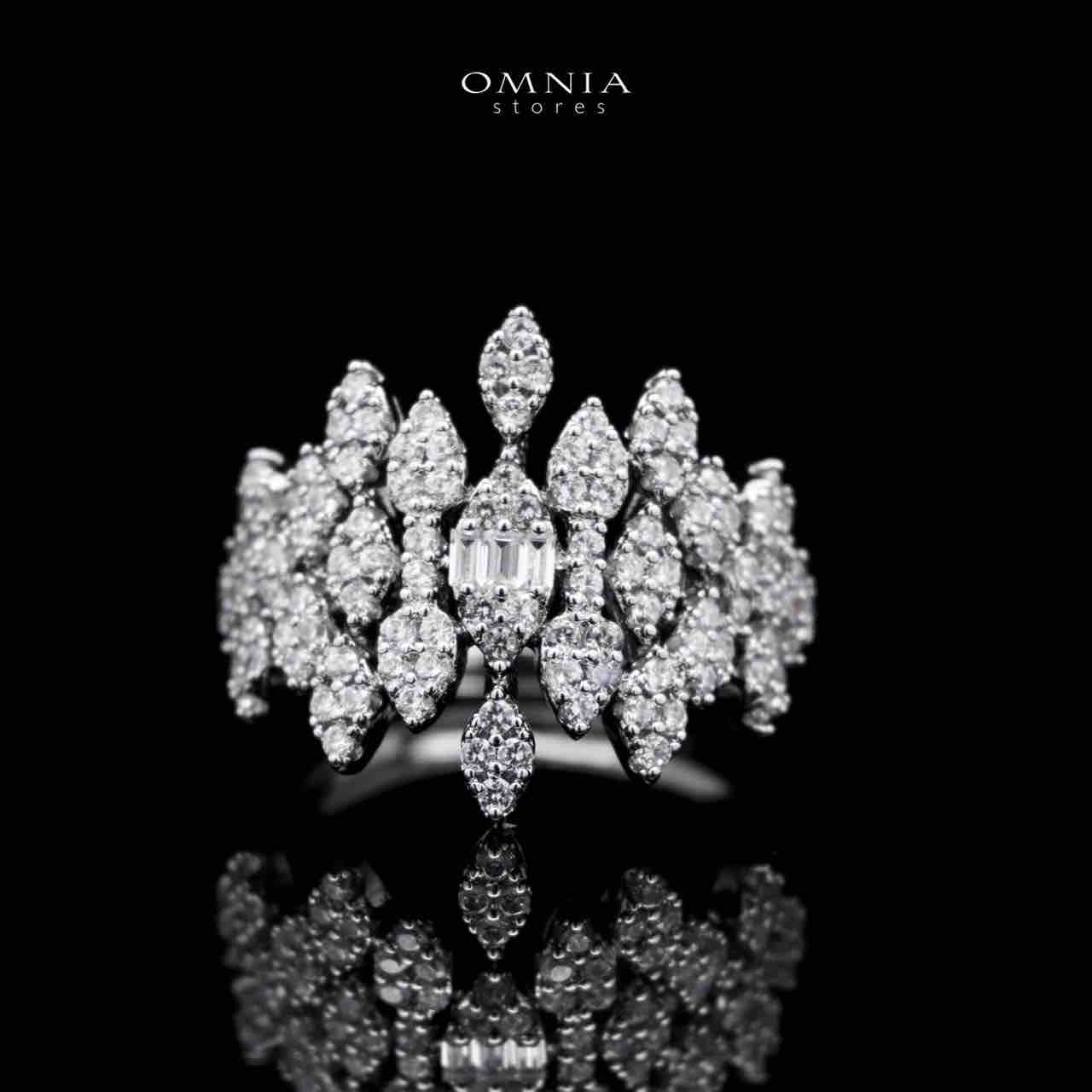 Omnia Calila White Bridal Full Set in High Quality Zircon Stone in Rhodium Plated - OMNIASTORES UAE