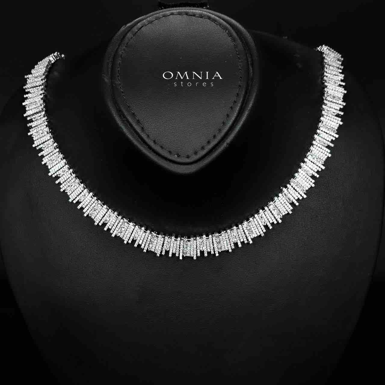 Omnia Eshaal White Bridal Full Set in High Quality Zircon Stone in Rhodium Plated - OMNIASTORES UAE