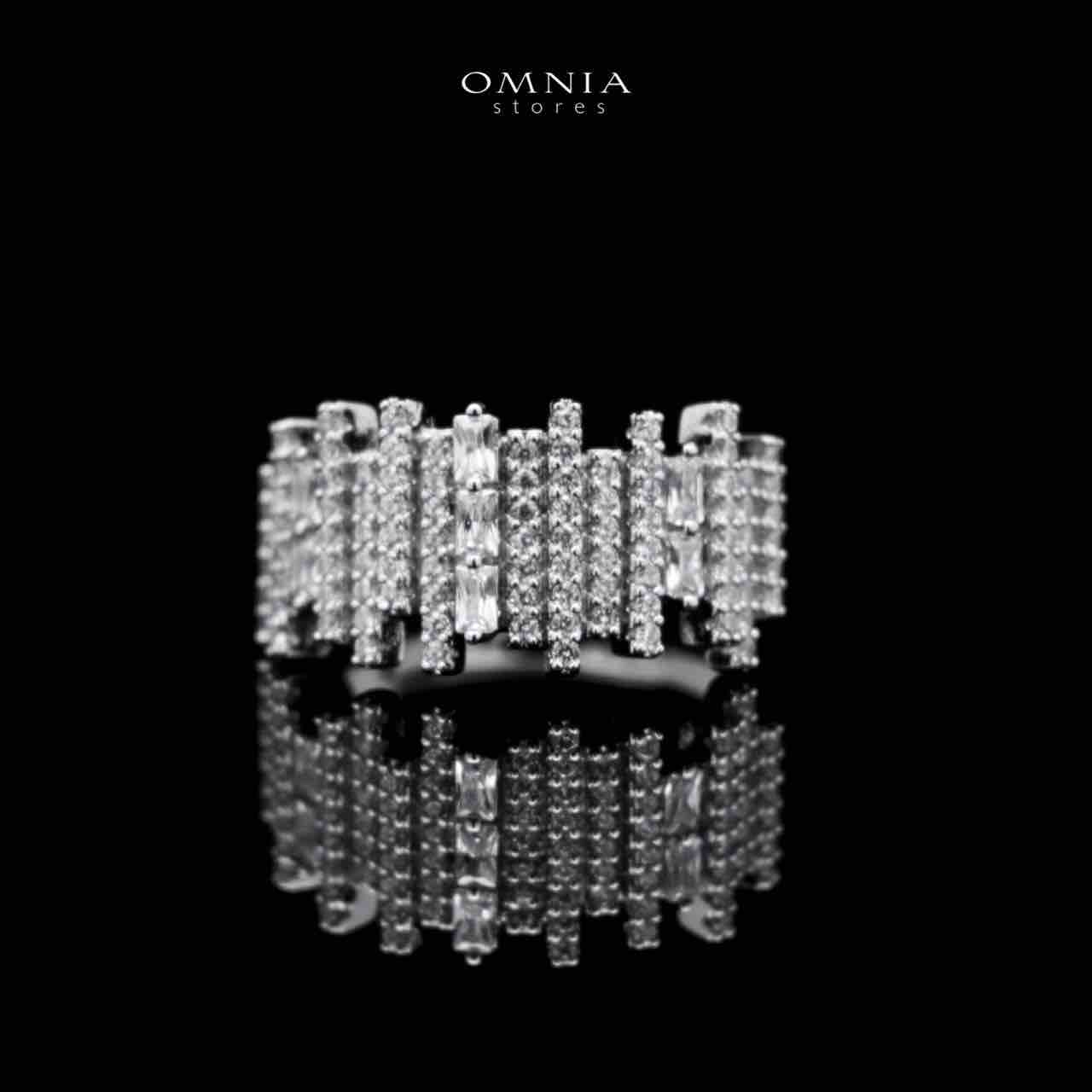 Omnia Eshaal White Bridal Full Set in High Quality Zircon Stone in Rhodium Plated - OMNIASTORES UAE