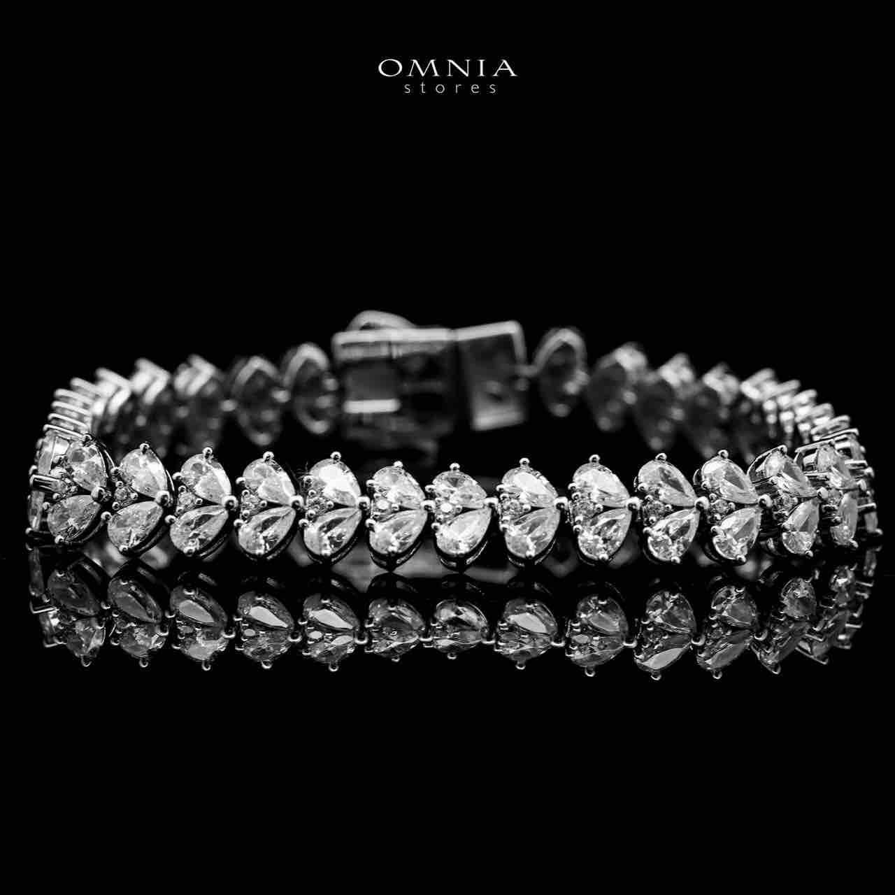 Omnia Ghazeeah Silver Bracelet in 925 Silver with High-Quality White Simulated Diamonds - OMNIASTORES UAE