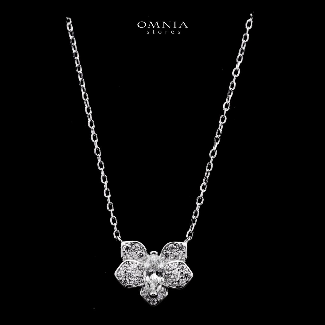 Omnia Barirah Silver Necklace in 925 Silver with High-Quality White Simulated Diamonds - OMNIASTORES UAE