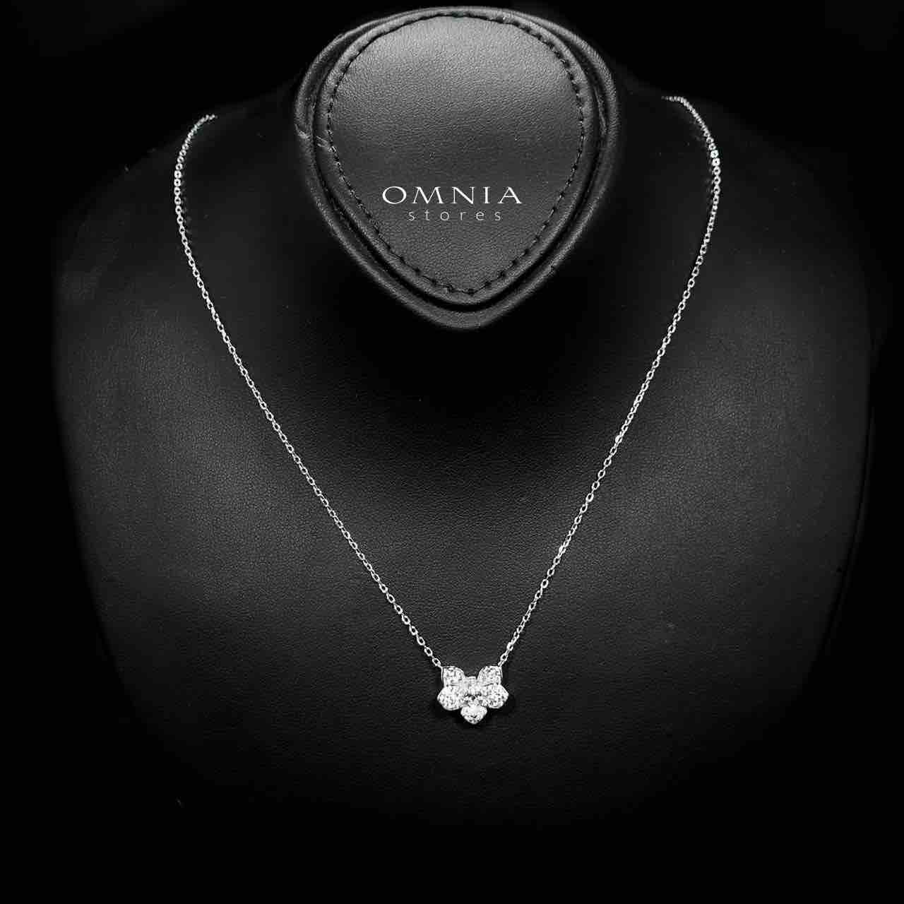 Omnia Barirah Silver Necklace in 925 Silver with High-Quality White Simulated Diamonds - OMNIASTORES UAE